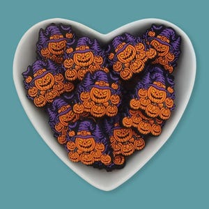 Vintage Witch Hat Pumpkin Silicone Focal Beads,  Horror Halloween Focal Beads,Bulk Halloween Silicone Beads ,Silicone Beads DIY