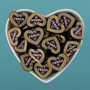 Heart Teacher Silicone Focal Beads,DIY Pens,keychains, Necklace, Bracelet, Lanyard Making
