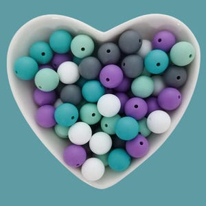 15mm,12mm ,9mm Round Silicone Bead, 5 color mix Silicone Beads ,Silicone  Beads Loose Mixed,Silicone Bead Wholesale