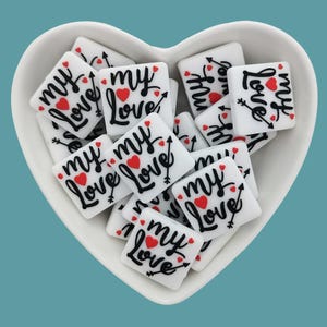 My Love  Silicone Focal Bead, Valentine&#39;s Day Silicone Bead,Bulk Silicone Beads ,Silicone Beads Wholesale