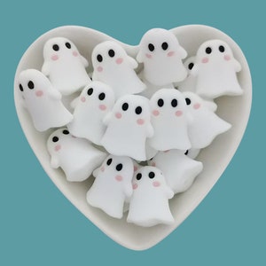 3D Ghost Silicone Focal Beads ,Halloween Silicone  Beads,Spooky Silicone Bead Wholesale, For Necklace Bracelet Lanyard pens Making