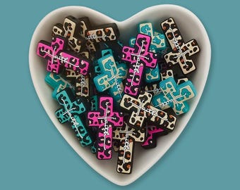 Faith Cross Silicone Beads, Christian Focal Bead ,DIY Craft Supplies