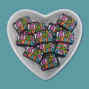 Faith It Till You Make It  Silicone Focal Bead,Christian Silicone Beads,Silicone Beads Wholesale,Silicone Beads DIY