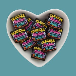 Teacher Besties Silicone Focal Bead,Back To School Beads, DIY Craft Making