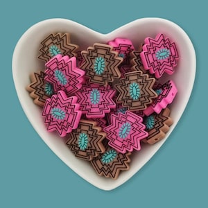 Aztec Silicone Focal Bead: DIY Jewelry Supplies (28mm*26mm*9.2mm)