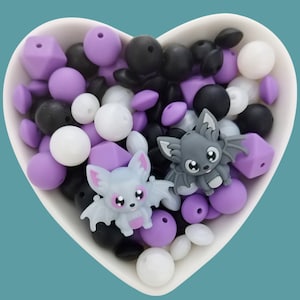 41pcs Halloween Silicone Beads Kit,DIY Necklace Bracelets Keychain Handmade Accessories