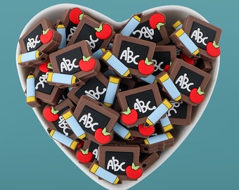 Blackboard Pencil Silicone Focal Beads, DIY Craft Supplies