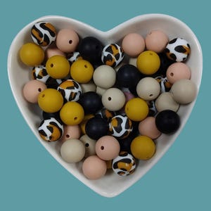 15mm Silicone Round Beads Mix,Wholesale Assorted Beads,Print  Silicone Beads,Charm Beads