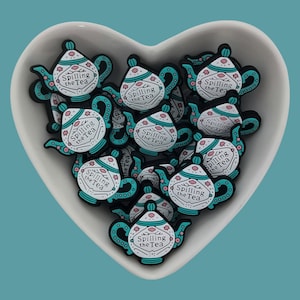 Perline in silicone a forma di teiera: perline decorative a forma di &quot;Rovesciamento del tè&quot; per penne fai da te, portachiavi e cordini