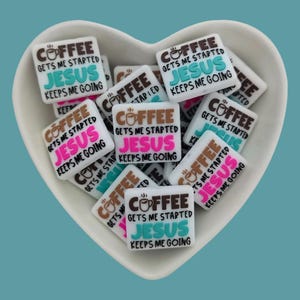 Coffee & Jesus Silicone Focal Bead,DIY Jewelry Making