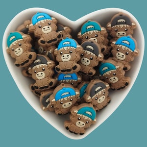 Boy Highland Cow Silicone Focal Beads, DIY Craft Supplies