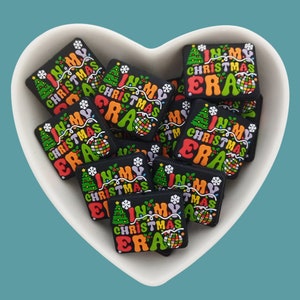 In MY Christmas ERA Silicone Focal Beads,Christmas Era Silicone Beads,Bulk Silicone Focal beads,Xmas Ornament DIY