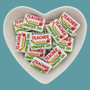 Teacher mode always on Silicone Focal Bead,Bulk Teacher Silicone beads,Silicone Beads Wholesale,Silicone Beads DIY