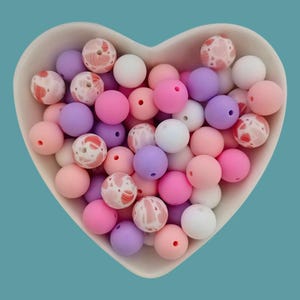 Assorted Valentine&#39;s Day 15mm Silicone Beads, Silicone Beads Loose Mixed ,Bulk Silicone Bead,Silicone Bead Wholesale