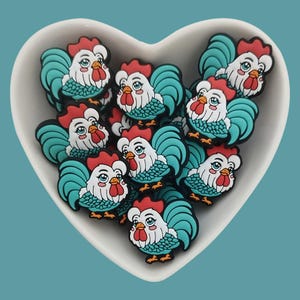 Cute Rooster Silicone Focal Beads,Farm Animal Silicone  Beads,Bulk Silicone Focal  Beads,Wholesale  Silicone  Beads ,Silicone  Beads DIY
