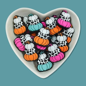 Halloween Stack Pumpkin Silicone Focal Beads,DIY Pens,keychains, Necklace, Bracelet, Lanyard Making
