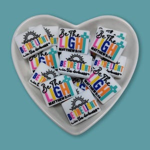 Be the Light in the Darkness  Silicone Beads: Double Sided Faith Beads,Christian Beads ,DIY Jewelry Making