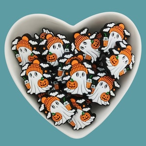 New Ghost Silicone Focal Bead,Halloween Silicone beads,Bulk Spooky Silicone Bead Wholesale,Silicone Beads DIY