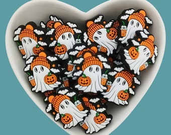 New Ghost Silicone Focal Bead,Halloween Silicone beads,Bulk Spooky Silicone Bead Wholesale,Silicone Beads DIY