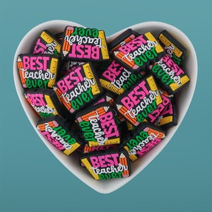BEST teacher ever  Silicone Focal Beads,Bulk Silicone Bead ,Silicone Bead Wholesale,Silicone Beads DIY