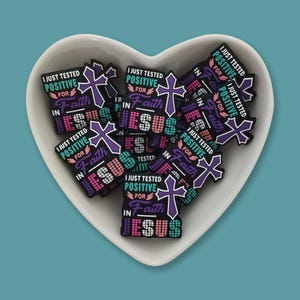 Christian Silicone Focal Beads, Just Tested Positive for Faith in Jesus Beads,For Jewelry Making