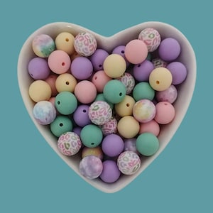 6 color 15mm Silicone Beads, Silicone Focal  Beads Loose Mixed ,Bulk Silicone Bead Mix,Silicone Bead Wholesale