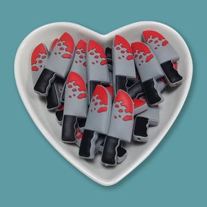 Bloody Knife Silicone Focal Beads,Horror Beads, Halloween Beads  For Jewelry Making ,Handmade Accessories