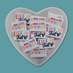 Double Sided Mental Health Silicone Focal Beads, Life Is Short, Make It Sweet Focal Beads, Silicone Beads DIY