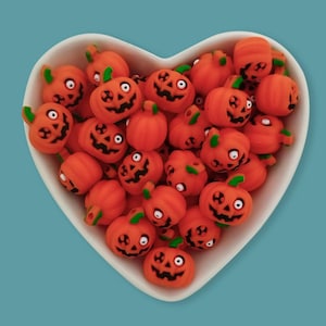 3D Jack-O&#39;-Lantern Silicone Focal Bead,3D Pumpkin Beads ,Halloween For Jewelry Making