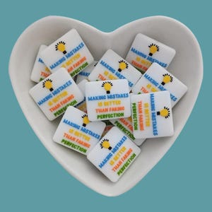 Inspirational Silicone Focal Beads,“Making Mistakes Is Better ” Bead,DIY Jewelry Making Supplies