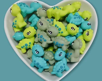 3D Dinosaur Silicone Focal Beads,For Jewelry Making Jewelery Beads Charms 