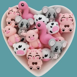 3D Animals  Silicone Focal  Beads ,Bulk Silicone Beads ,Silicone Beads DIY, For Necklace Bracelet Lanyard pens Making