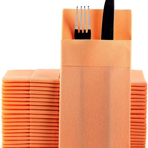 Tovagliolo tascabile Airlaid color salmone, confezione da 50 pezzi