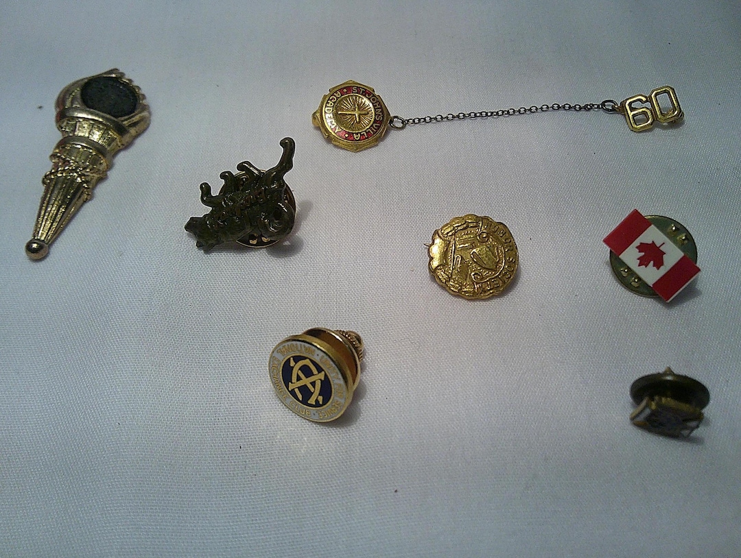 Pin Set Mini Set of 7 for 49.95 Vintage Mini Pins, Tie Tacks, Award Pins - Etsy