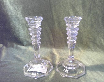 Mikasa Collanade pair of candlesticks with labels 5 inches tall made in Austria