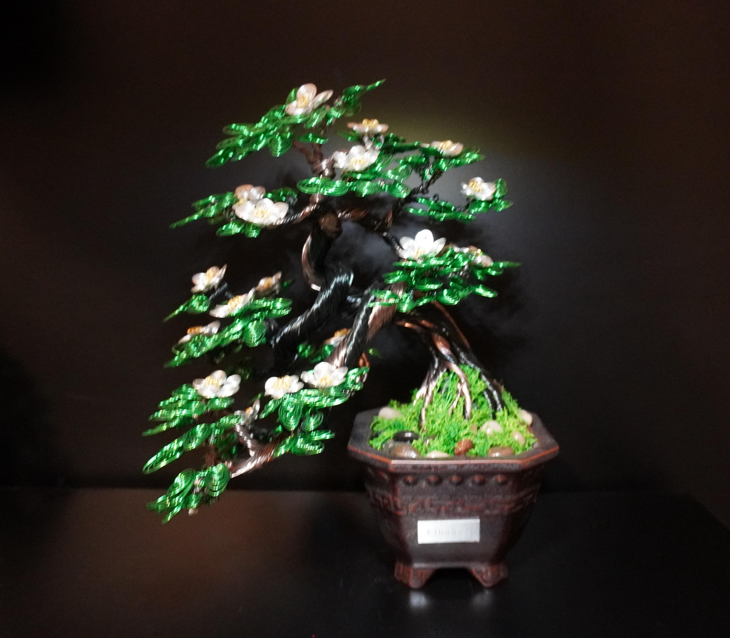 Handmade Wire Bonsai Tree Art 13inches Tall / Unique Tree/ Blossom tree/ Home Decoration/ Gift For Any Occasion/ High Quality Art/Tree no72