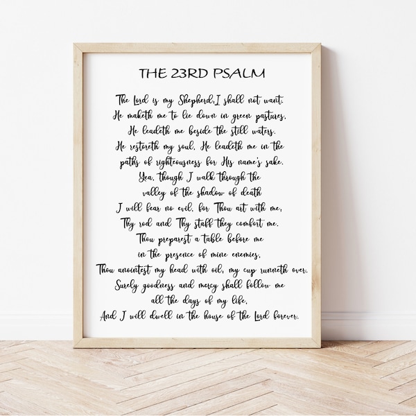 Psalm 23 svg | Scripture svg | the Lord is my shepherd | printable | wall art | Christian svg | Bible verse svg | 23rd psalm | full psalm