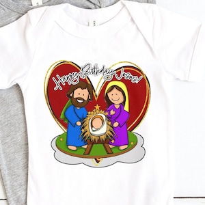 Christliche Weihnachten png, alles Gute zum Geburtstag Jesus png, Krippenszene png, Sublimationsdateien, christlicher Lehrer png für Weihnachtshemd, Christ