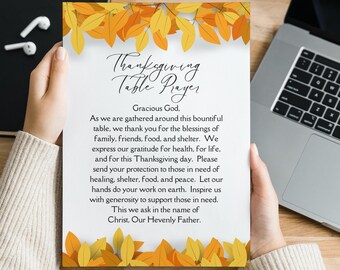 Thanksgiving Prayer - Etsy