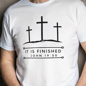 Es ist fertig svg, christlicher Ostermann svg, Johannes 19:30, christlicher Mann svg, Ostern svg für Mannhemd, Schrift svg, Bibel, christliche svg