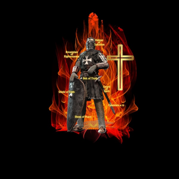 Put on the full armor of God png, Ephesians 6:10, Warrior for Christ sublimation, Christian man png, men's ministry png, christian knight