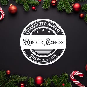 Reindeer Express vintage bord SVG, vintage kerstbord svg, kerstmis svg, kerstmis teken jaren 50, kerstpost, arriveert met kerstmis svg