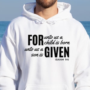 A nosotros nace un niño, se le da un hijo svg / Versículo bíblico de Navidad svg / Isaías 9:6 / verso de la Biblia svg / escritura svg / christian svg