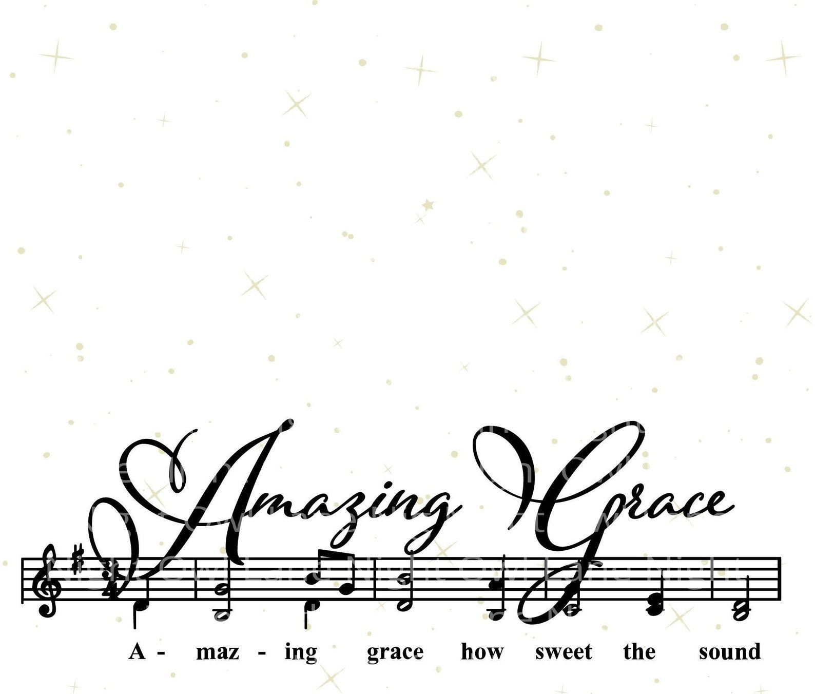 Amazing Grace Music Score Svg Amazing Grace Svg Christian Etsy