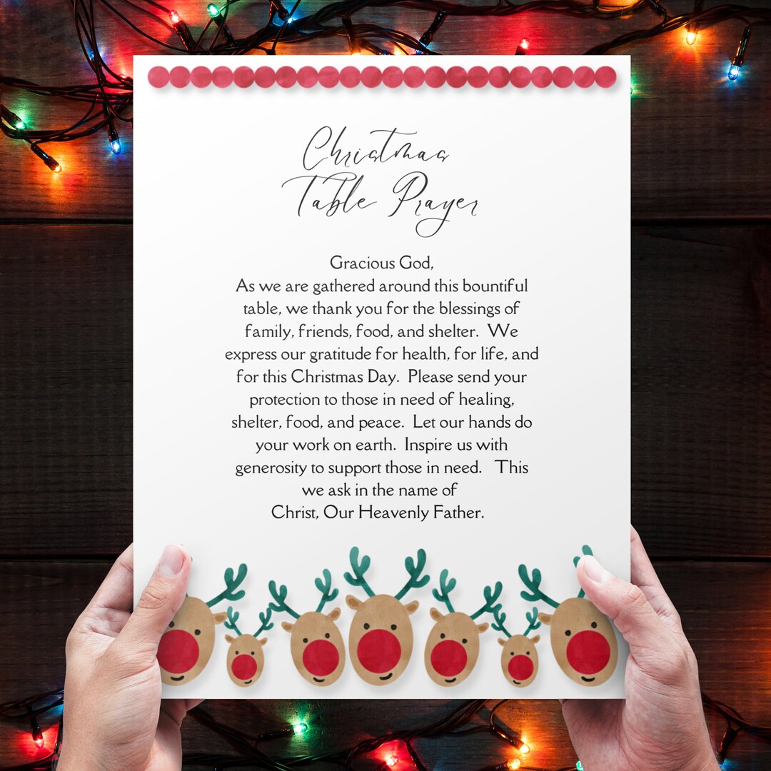 Christmas Day Table Prayer, Printable Christmas Prayer, Christmas Grace, Christmas Prayer Card, Digital Download, Pdf - Etsy christmas-day-table-prayer-printable-christmas-prayer-christmas-grace-christmas-prayer-card-digital-download-pdf-etsy