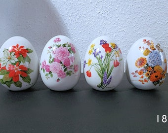 Avon, Porcelain, Eggs, E Hoffmann design, 4 Seasons, Collectible, Floral, Summer, Fall, Winter, Spring