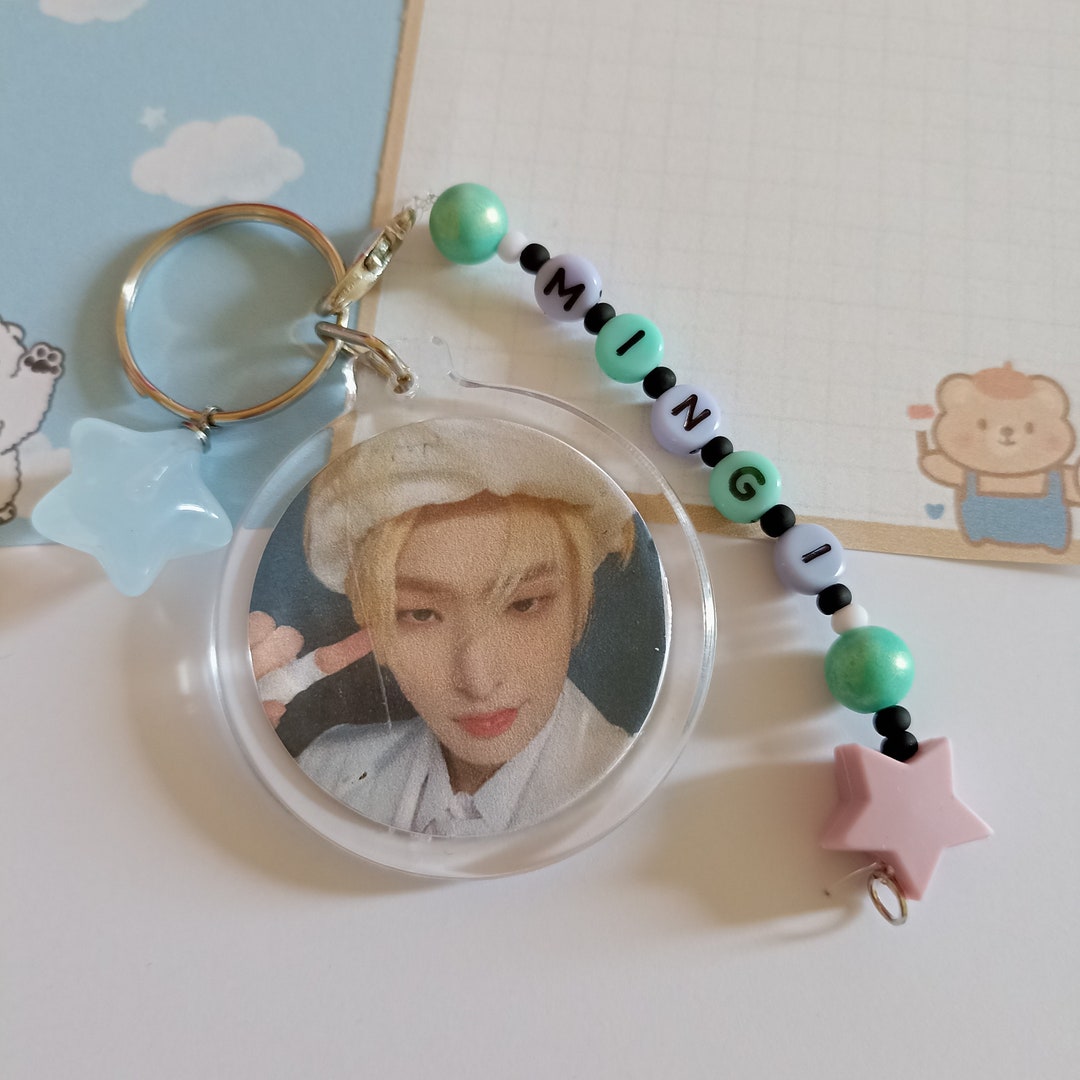 Kpop Keychain Ateez Mingi Key Chains Kpop Etsy