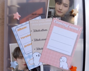Kpop Binder "COMING SOON" cards | kpop | Photocards Stationery