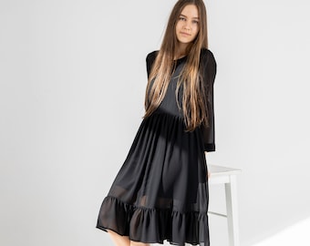 Black viscose dress