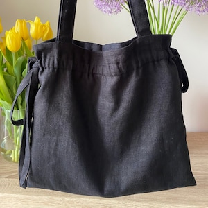 Sac naturel / Sac à dos en lin / Cabas avec cravate en lin / Sac de plage en différentes couleurs / Sac à cordon / Sac à main à bandoulière en lin / Fait main